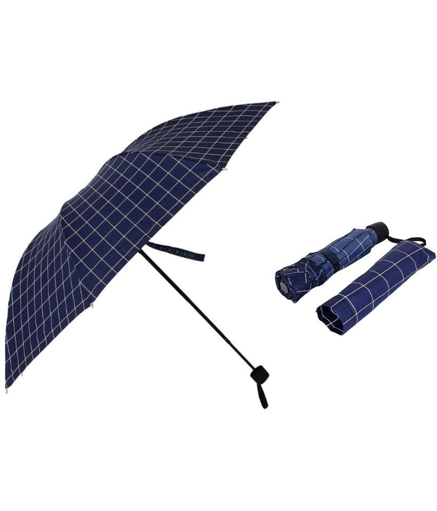     			Infispace Blue 3 Fold Umbrella