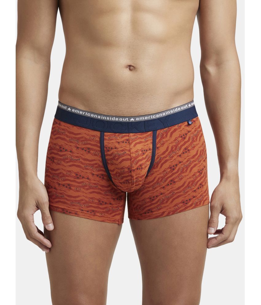     			Jockey US63 Men Super Combed Cotton Elastane Printed Trunk - Autumn Glaze