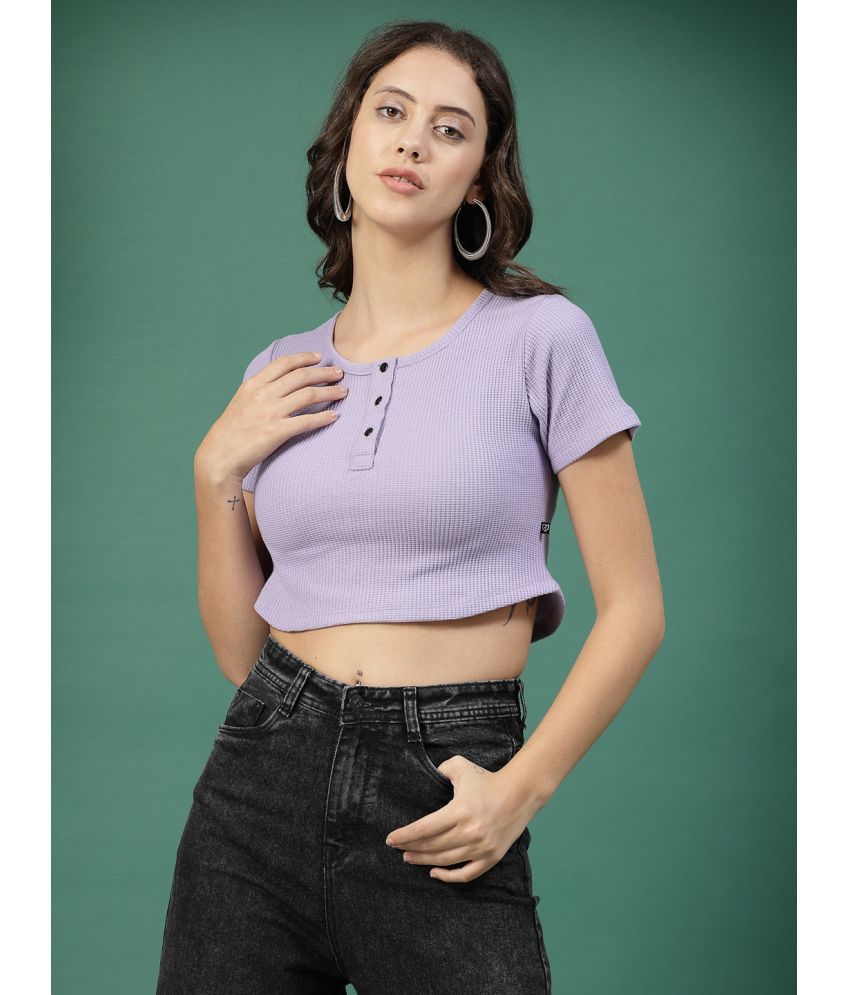     			Rigo Purple Cotton Women's Crop Top ( Pack of 1 )