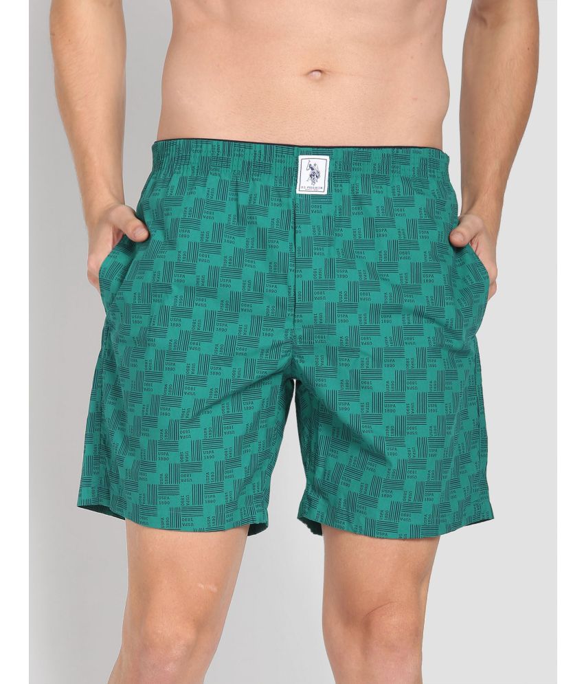     			U.S. Polo Assn. Green Cotton Men's Shorts ( Pack of 1 )