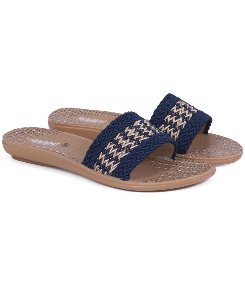     			ASIAN Blue Women's Slide Flip Flop