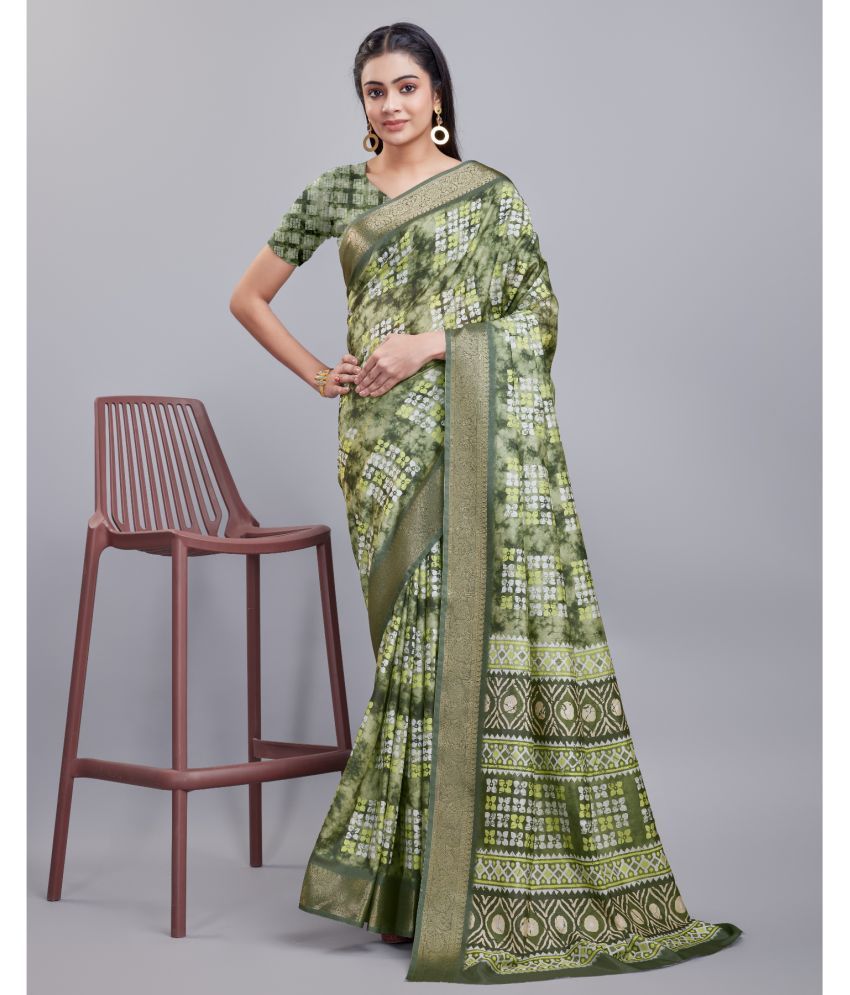     			Aadvik Linen Printed Saree With Blouse Piece - Multicolour ( Pack of 1 )