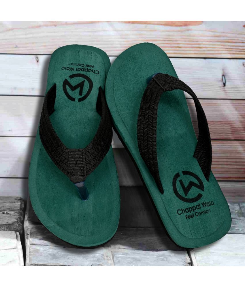     			Altek Green Men's Thong Flip Flop