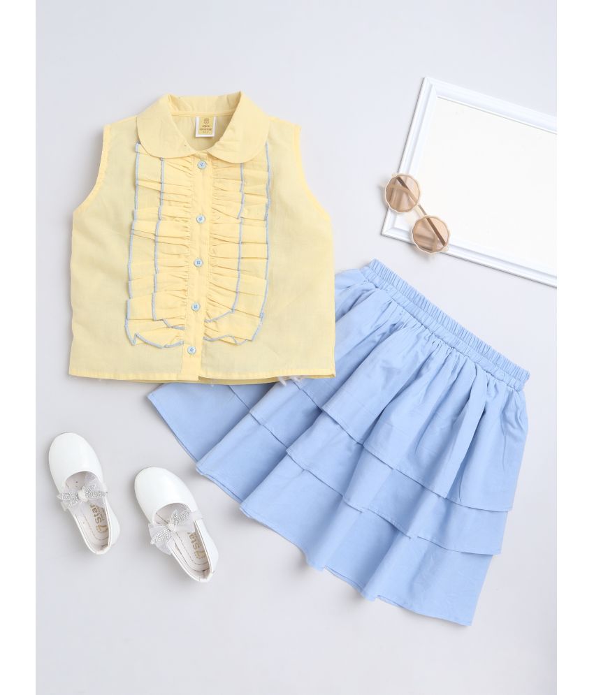     			Aww Hunnie - Yellow Cotton Girls Straight Skirt ( Pack of 1 )