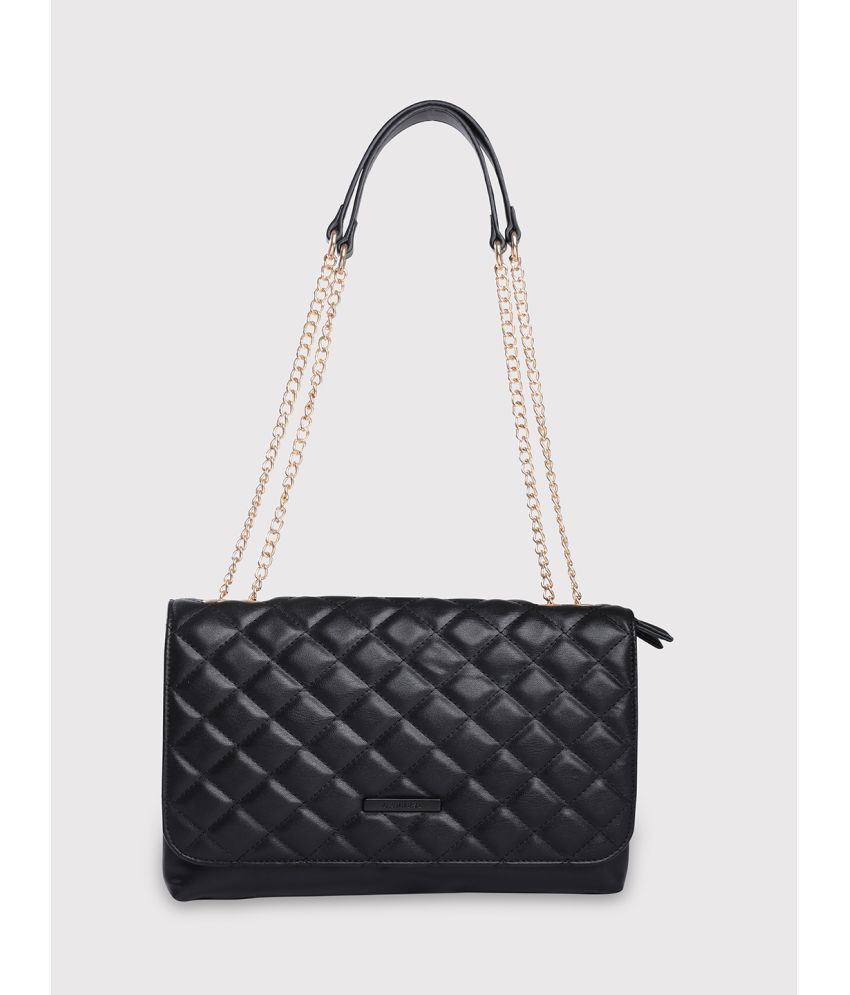     			Caprese Black Faux Leather Sling Bag