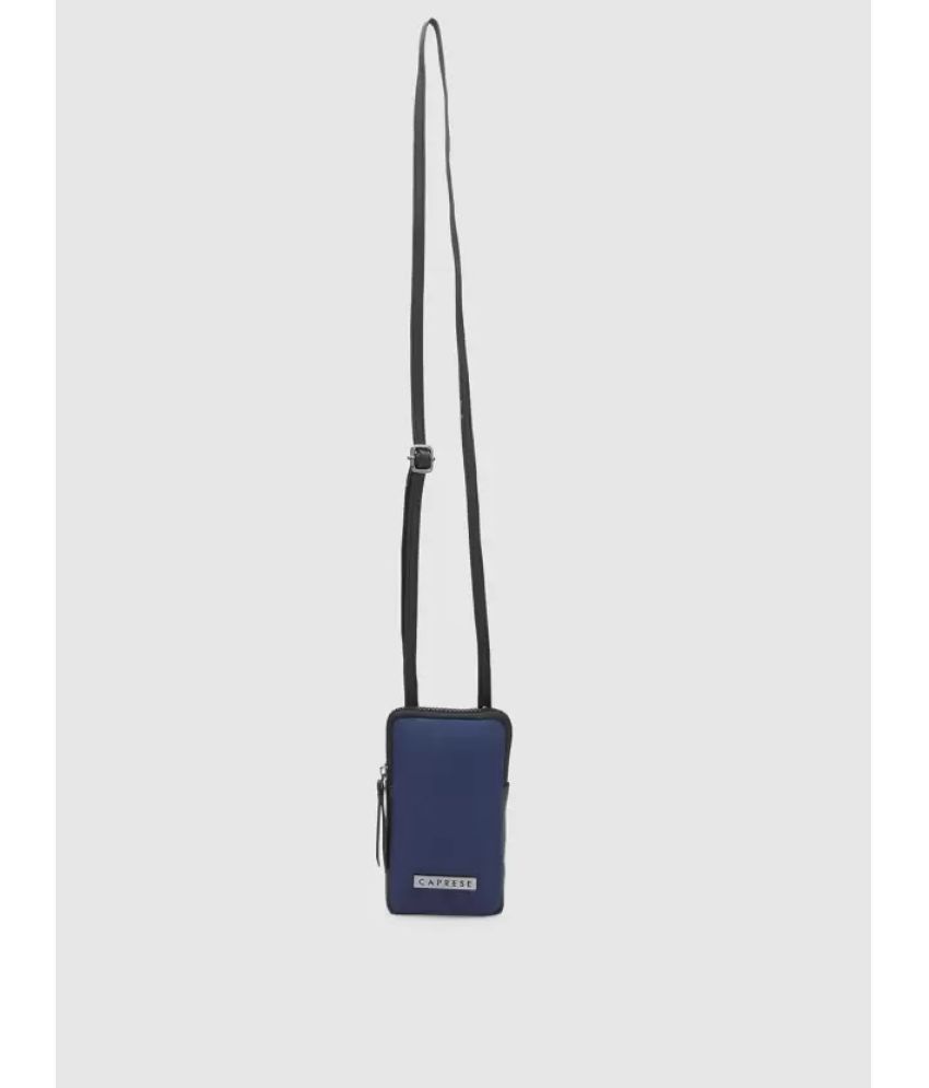     			Caprese Navy Blue Faux Leather Sling Bag