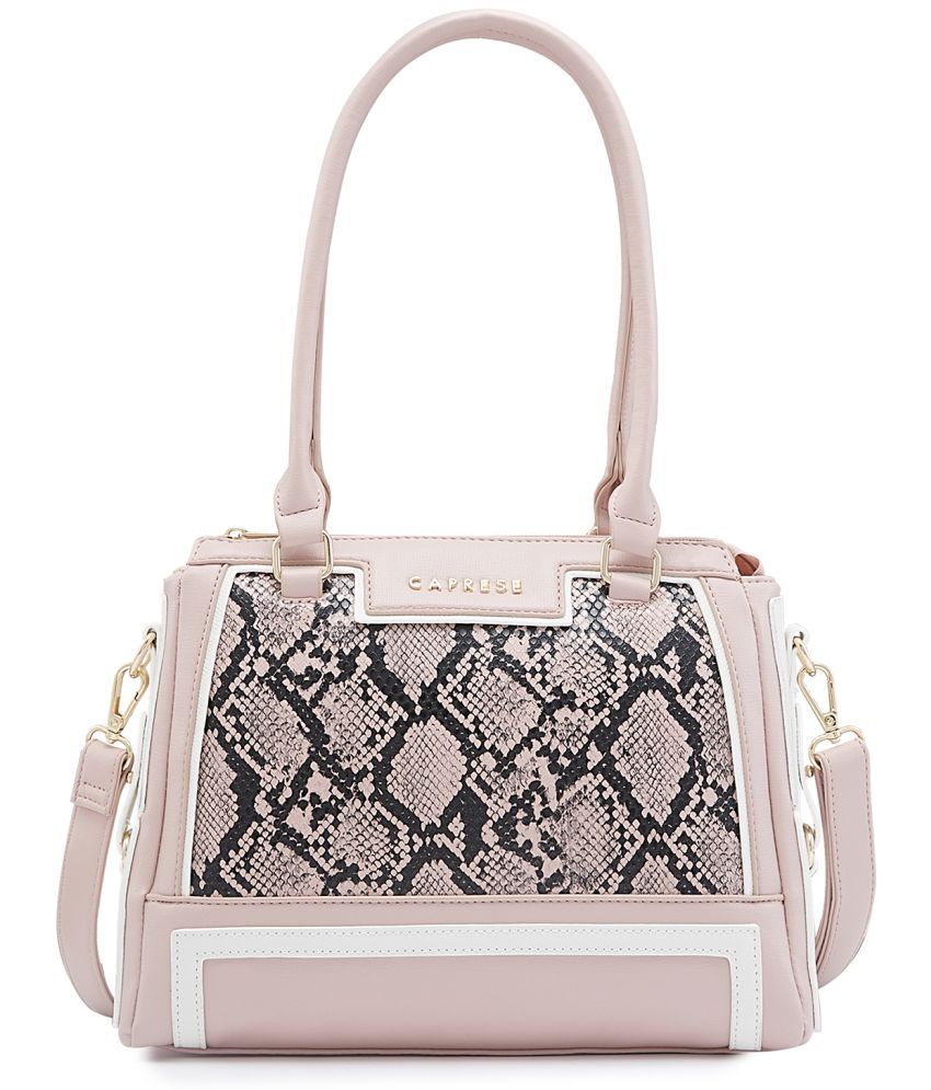     			Caprese Pink Faux Leather Satchel Bag