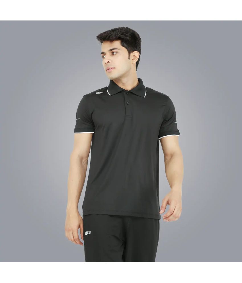     			Dida Sportswear Black Polyester Regular Fit Men's Sports Polo T-Shirt ( Pack of 1 )