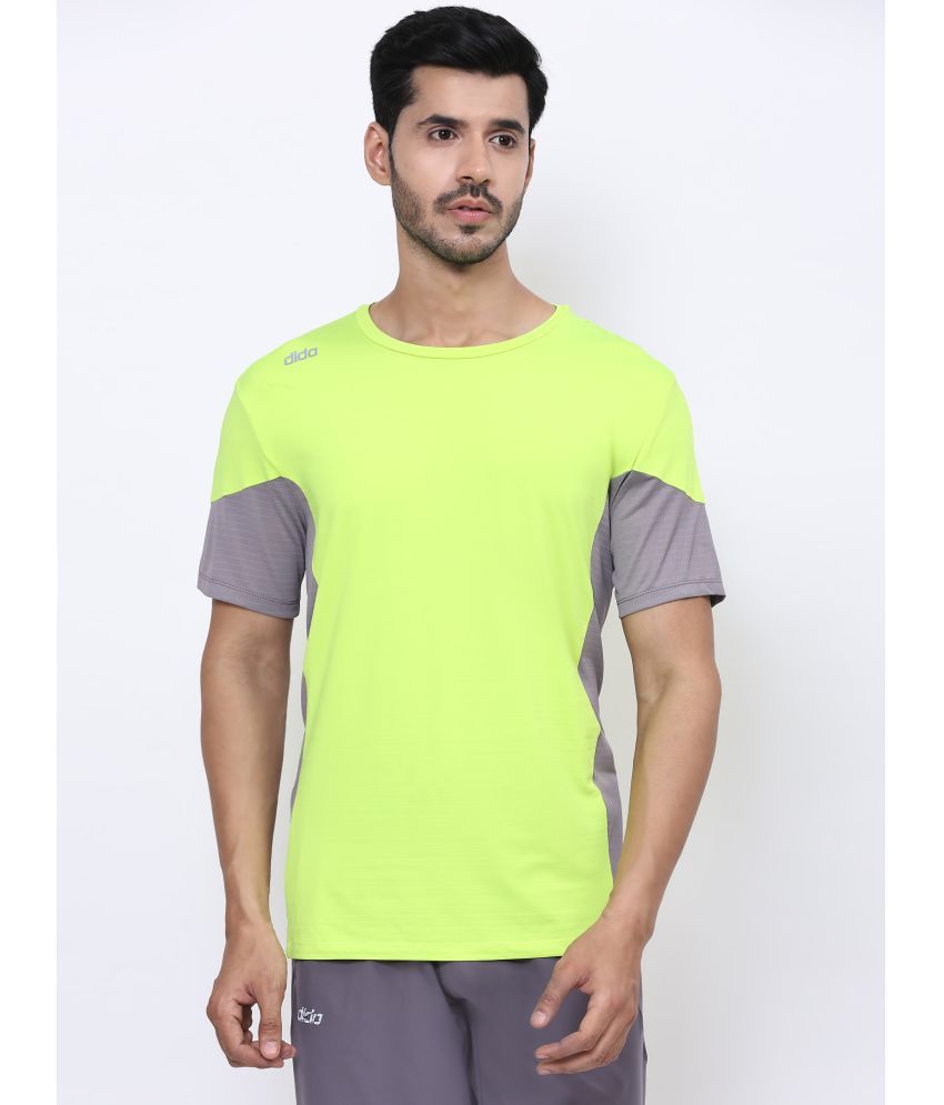     			Dida Sportswear Lime Green Polyester Regular Fit Men's Sports T-Shirt ( Pack of 1 )