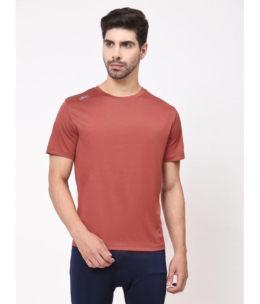     			Dida Sportswear Rust Polyester Regular Fit Men's Sports T-Shirt ( Pack of 1 )