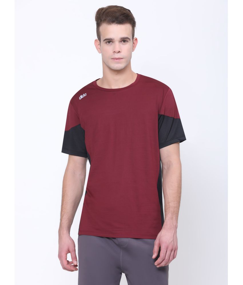     			Dida Sportswear Wine Polyester Regular Fit Men's Sports T-Shirt ( Pack of 1 )