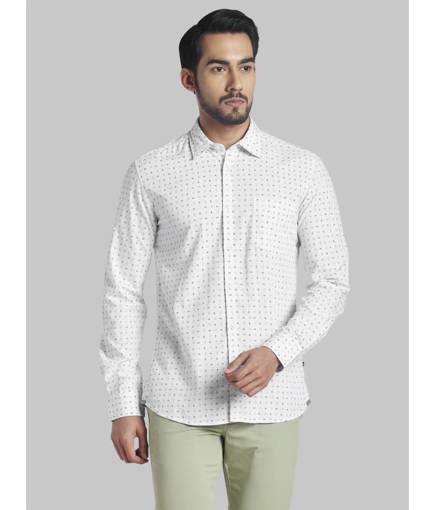     			Parx 100% Cotton Slim Fit Printed Full Sleeves Men's Casual Shirt - White ( Pack of 1 )