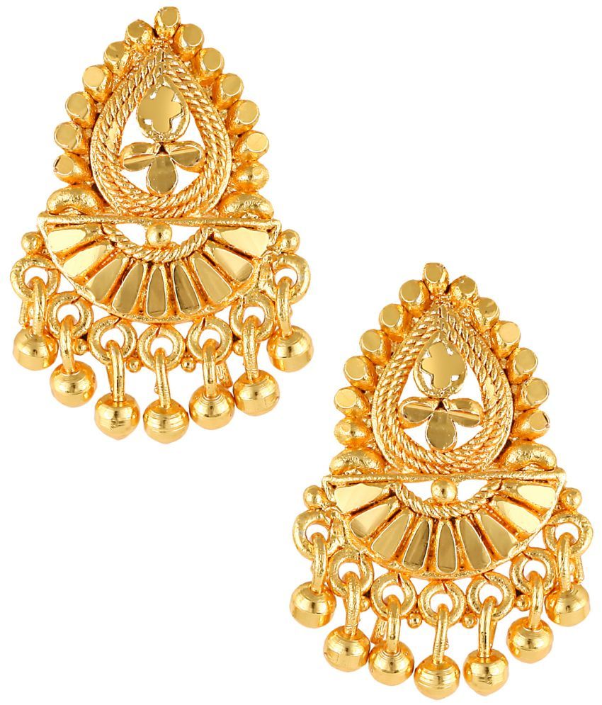     			VIVASTRI Golden Drop Earrings ( Pack of 1 )