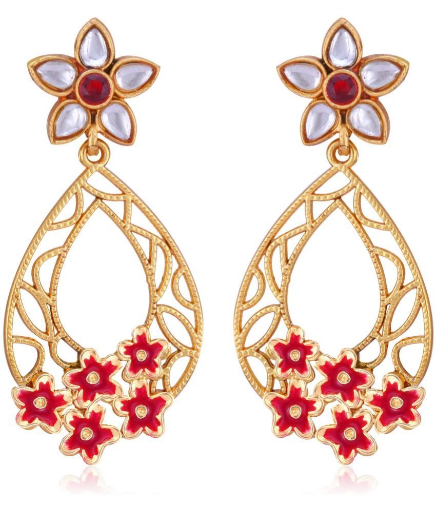     			VIVASTRI Red Chandbalis Earrings ( Pack of 1 )