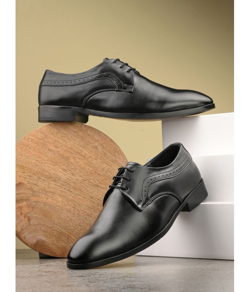     			viv Black Men's Derby Formal Shoes