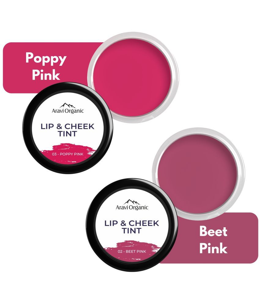     			Aravi Organic Peony Peach & Beet Pink Lip Tint Lip Care Combo: Natural Shades for Beautiful Lips ( Peony Peach & Beet Pink Lip & Cheek Tint - 8g )