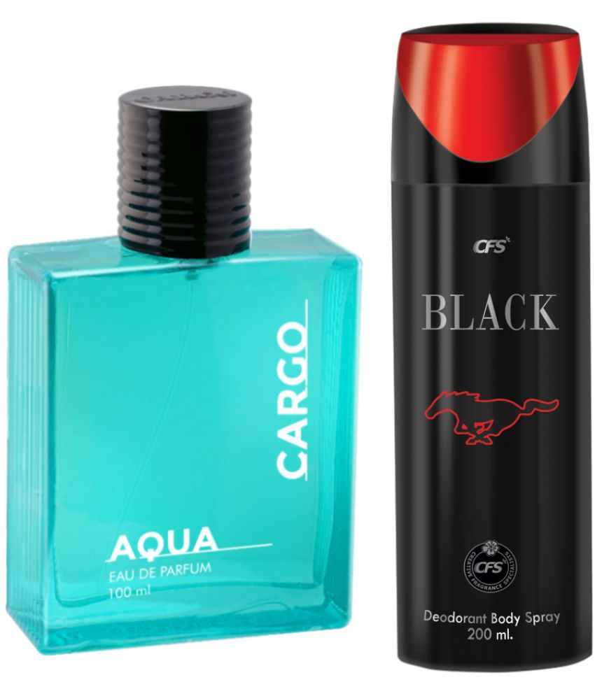     			CFS Cargo Aqua EDP Long Lasting Perfume & Black Deodorant Body Spray
