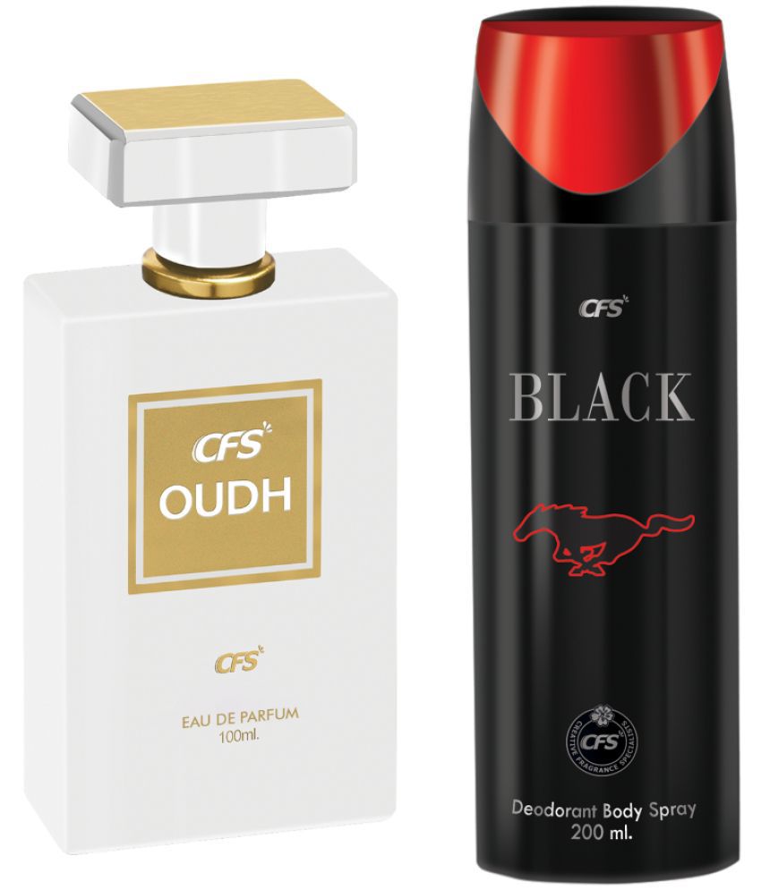     			CFS Oudh White EDP Long Lasting Perfume & Black Deodorant Body Spray