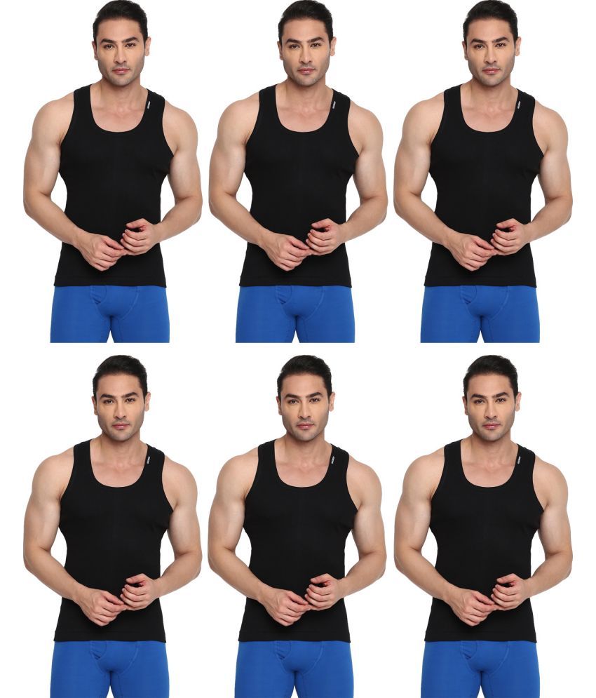     			COLORS by Rupa Frontline Black Cotton Men's Vest ( Pack of 6 )