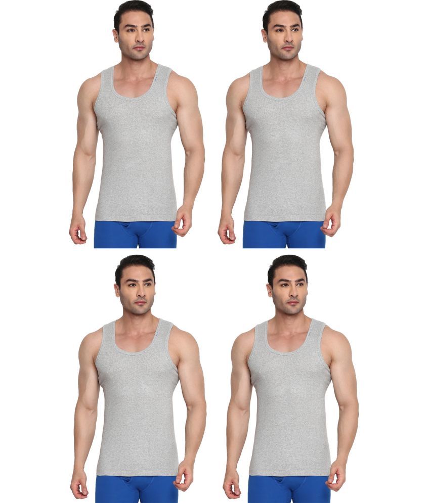     			COLORS by Rupa Frontline Grey Cotton Men's Vest ( Pack of 4 )