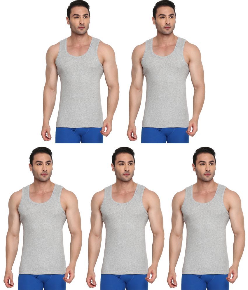     			COLORS by Rupa Frontline Grey Cotton Men's Vest ( Pack of 5 )