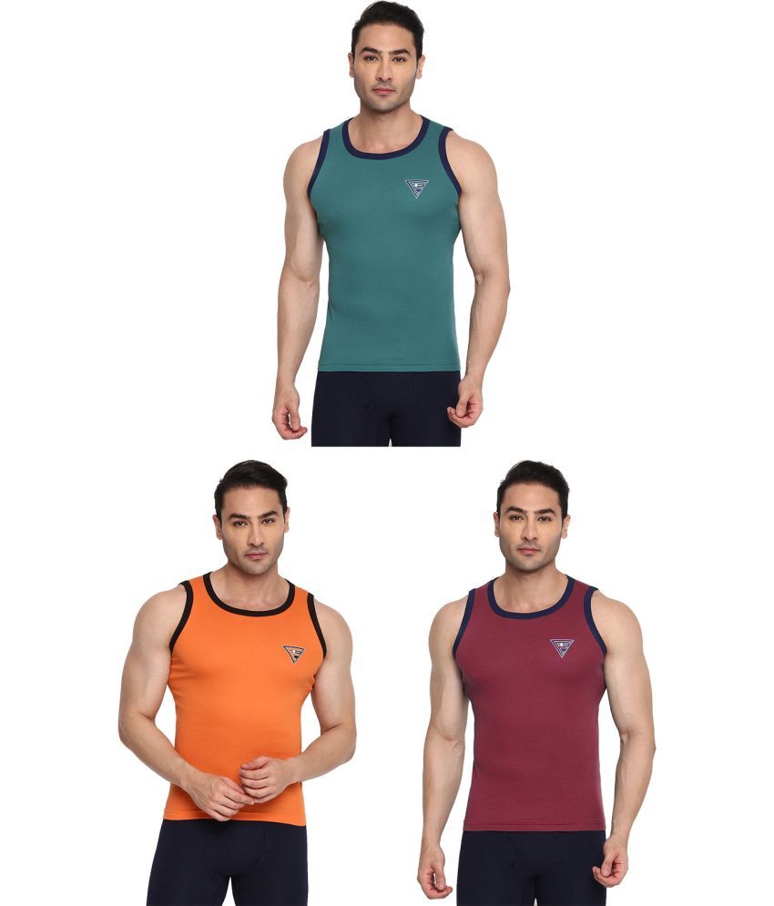     			COLORS by Rupa Frontline Multicolor Cotton Men's Vest ( Pack of 3 )