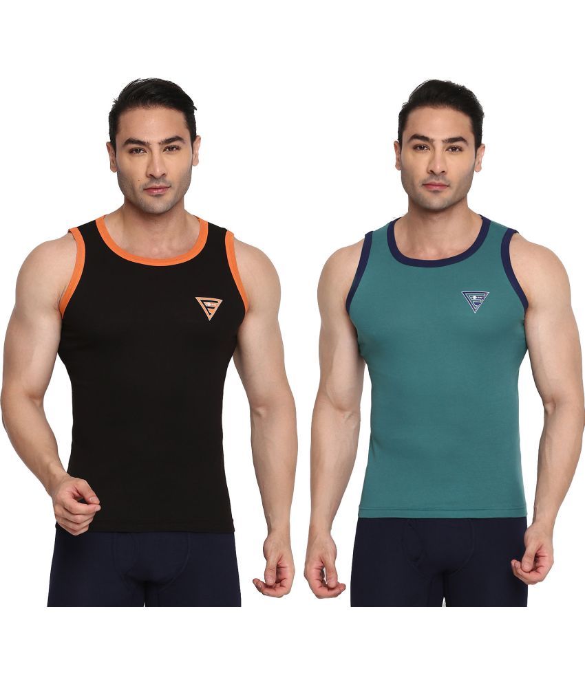     			COLORS by Rupa Frontline Multicolor Cotton Men's Vest ( Pack of 2 )