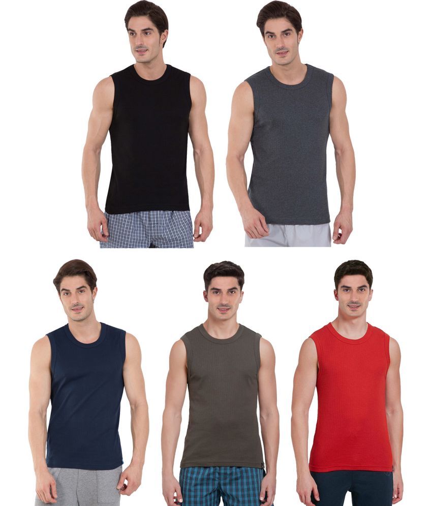     			COLORS by Rupa Frontline Multicolor Cotton Men's Vest ( Pack of 5 )