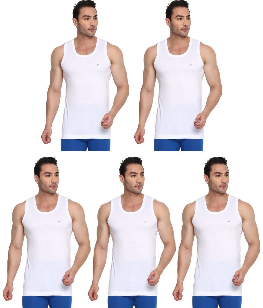     			COLORS by Rupa Frontline White Cotton Men's Vest ( Pack of 5 )