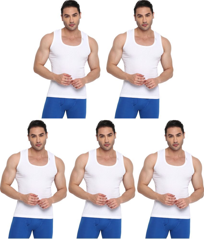     			COLORS by Rupa Frontline White Cotton Men's Vest ( Pack of 5 )