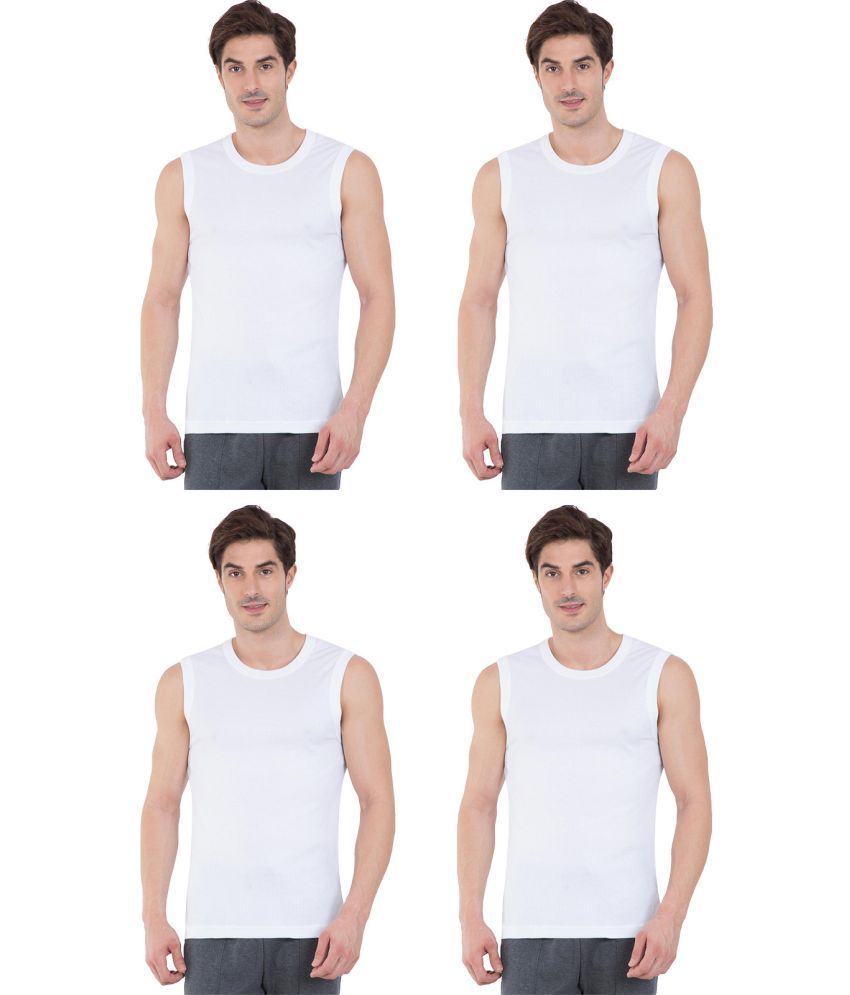     			COLORS by Rupa Frontline White Cotton Men's Vest ( Pack of 4 )