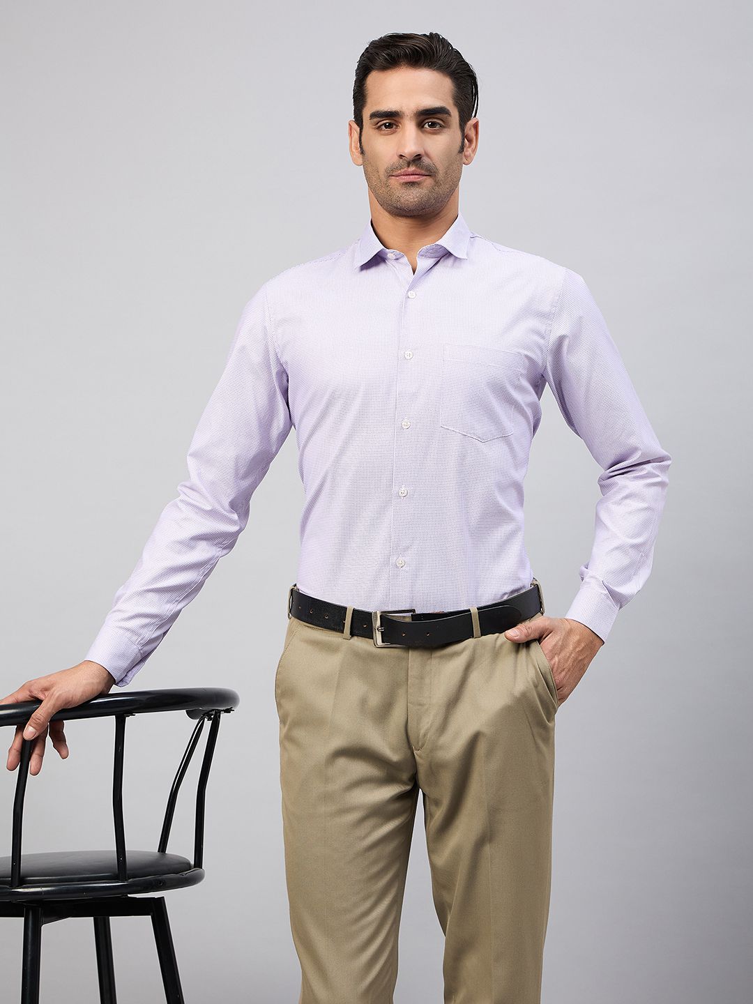     			Club York Cotton Blend Regular Fit Solids Full Sleeves Men's Casual Shirt - Purple ( Pack of 1 )