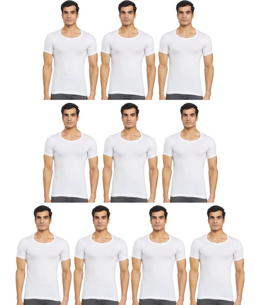     			Rupa Frontline White Cotton Men's Vest ( Pack of 10 )