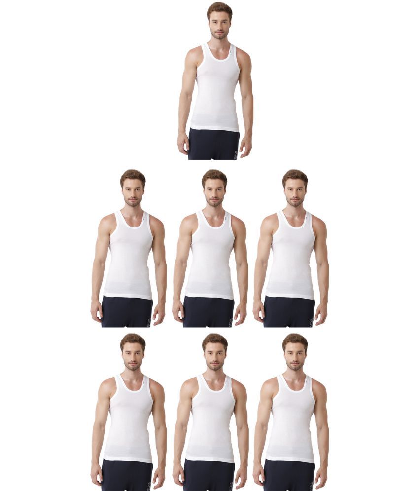     			Rupa Frontline White Cotton Men's Vest ( Pack of 7 )