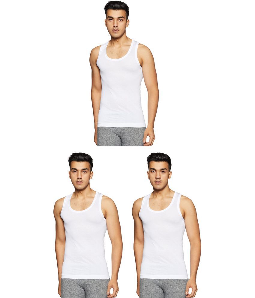     			Rupa Frontline White Cotton Men's Vest ( Pack of 3 )