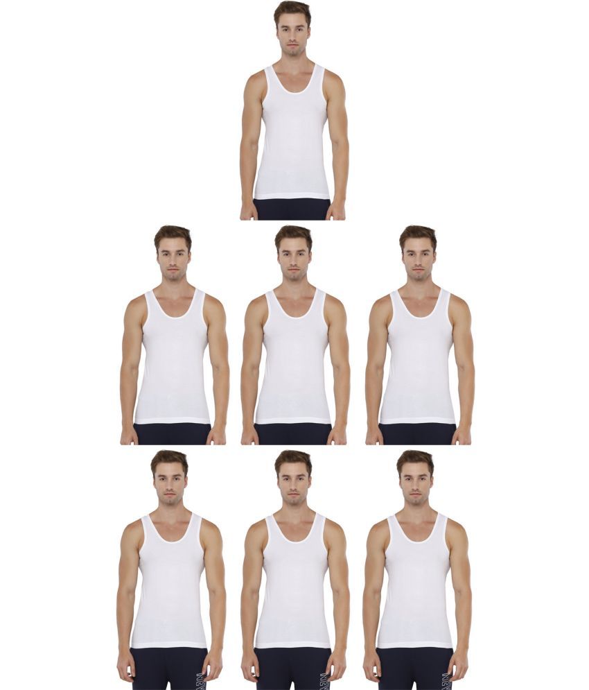     			Rupa Jon White Cotton Men's Vest ( Pack of 7 )