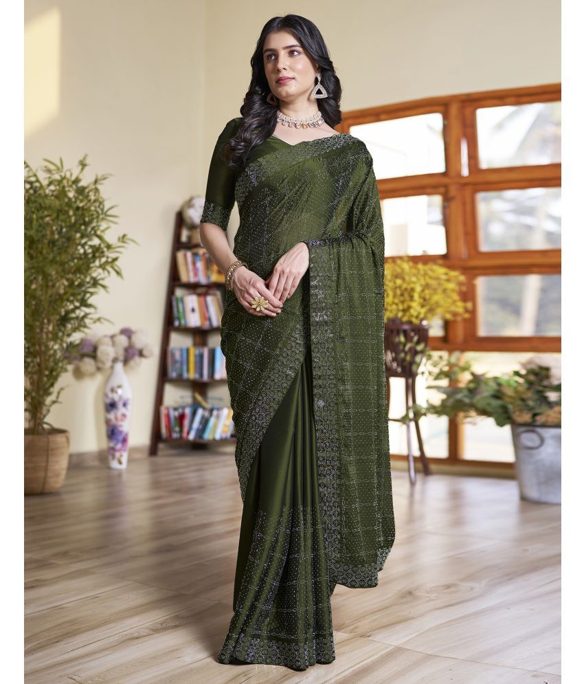     			Samah Georgette Embellished Saree With Blouse Piece - Mint Green ( Pack of 1 )