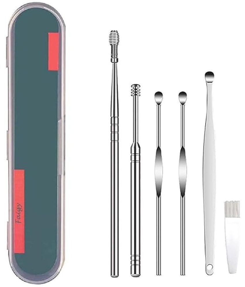    			Shopeleven Ear Wax Cleaner - Reusable Ear Cleaner Tool Set with Storage Box - Ear Wax Remover Tool Kit with Ear Curette Cleaner and Spring Ear Buds Cleaner - 12 Pcs, (Pack Of 2)