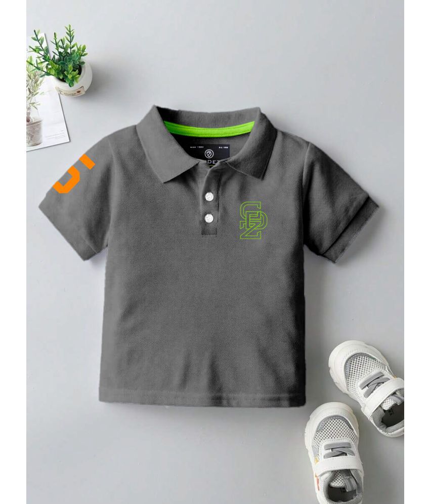     			CODEZ Grey Cotton Blend Boy's Polo T-Shirt ( Pack of 1 )