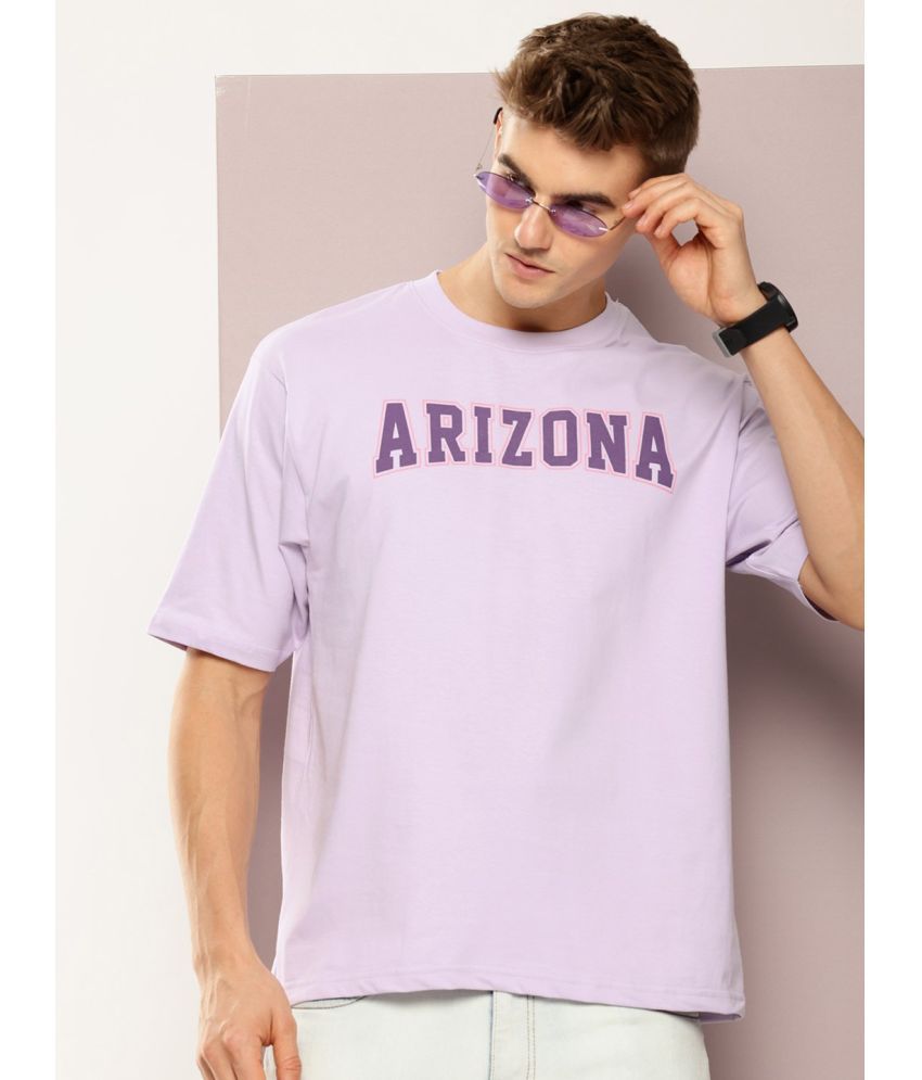     			Dillinger Cotton Oversized Fit Printed Half Sleeves Men's T-Shirt - Lavender ( Pack of 1 )