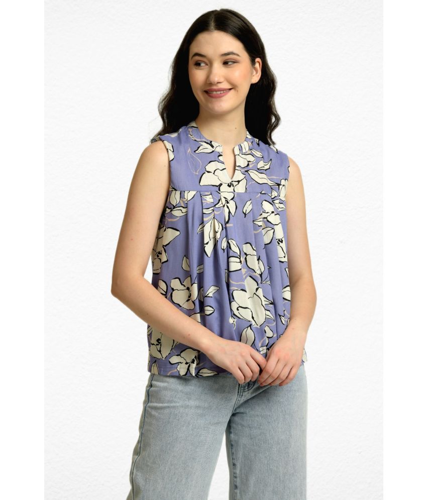     			June 9 Clothing Purple Rayon Women's A-Line Top ( Pack of 1 )