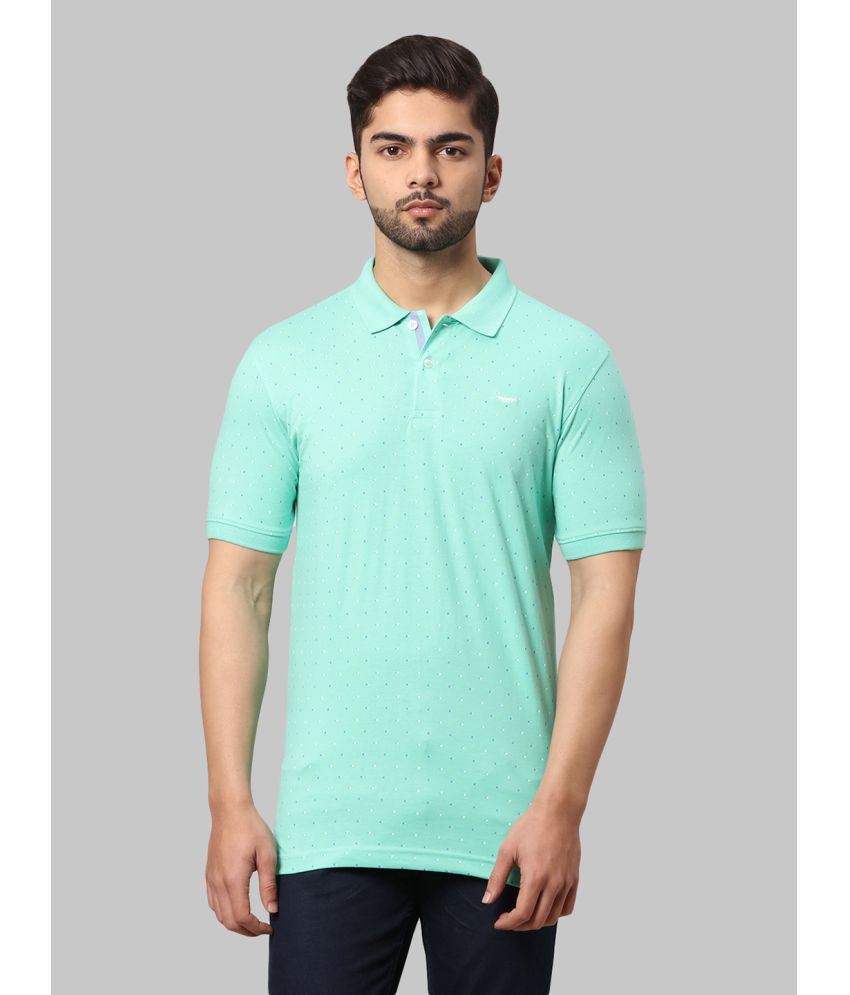     			Park Avenue Cotton Blend Slim Fit Printed Half Sleeves Men's Polo T Shirt - Green ( Pack of 1 )