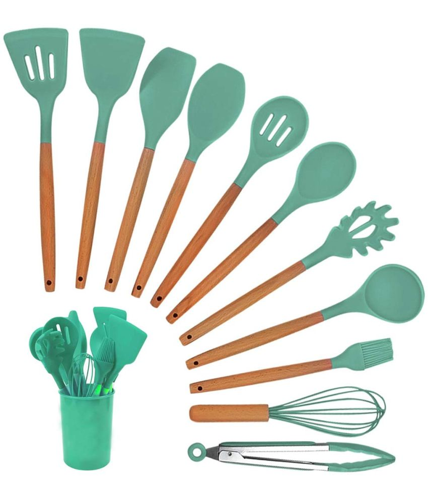     			Saykhus Light Green Wooden Cutlery Set ( Pack of 1 )