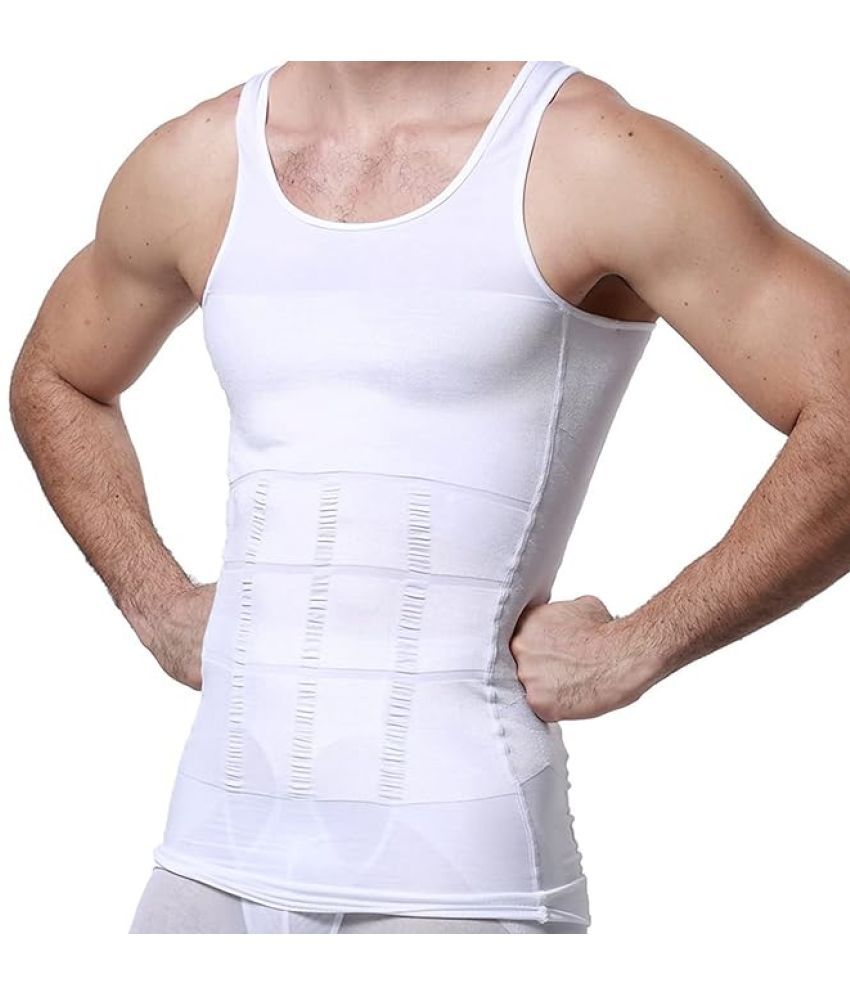     			Shopeleven Spandex Men's Vest ( White )