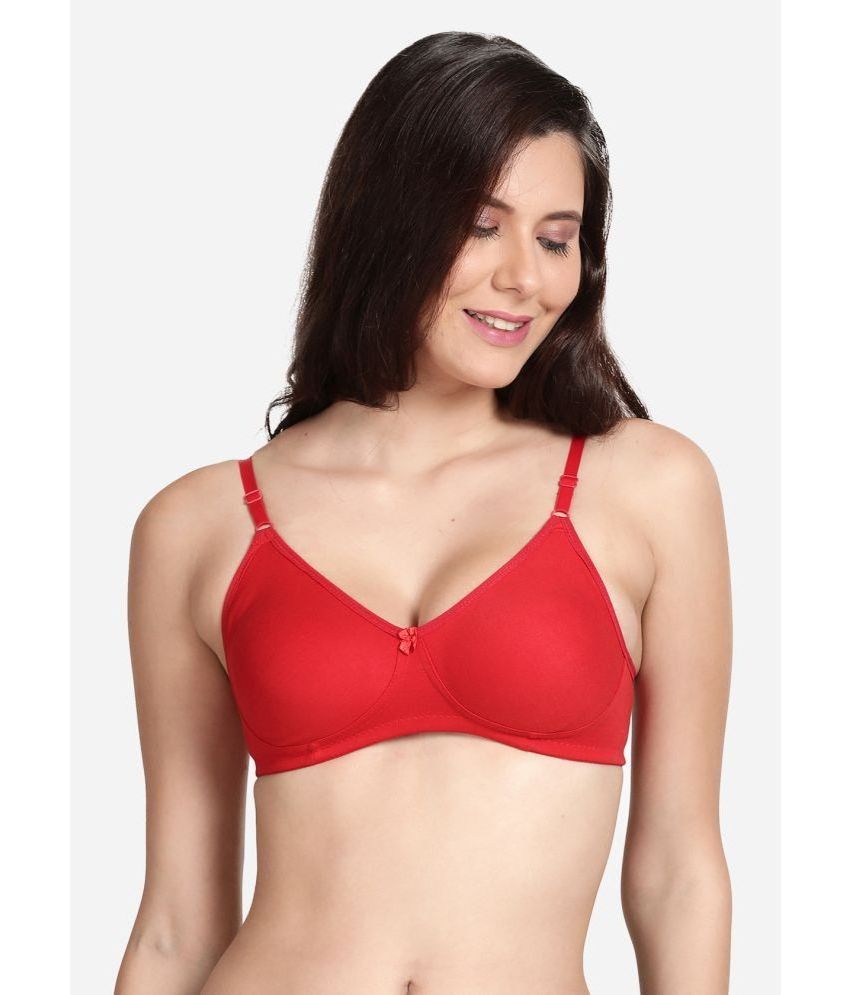     			Shyle Red Cotton Non Padded Women's Everyday Bra ( Pack of 1 )