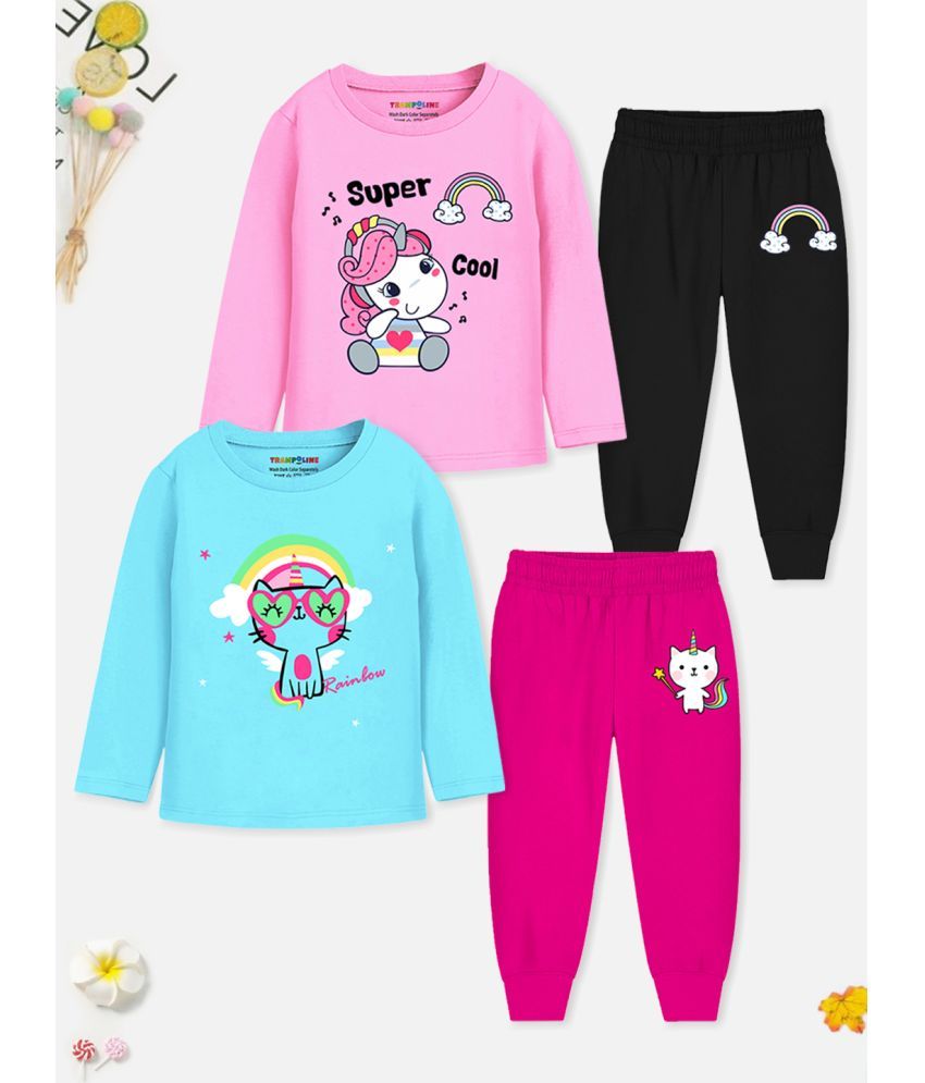     			Trampoline Girls Pack Of 2 Printed Cotton Night suits