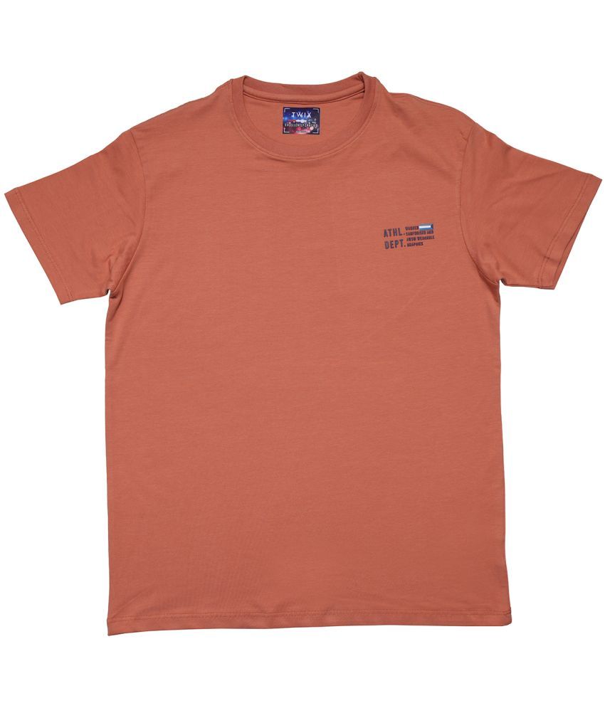     			Twix Orange Cotton Blend Boy's T-Shirt ( Pack of 1 )