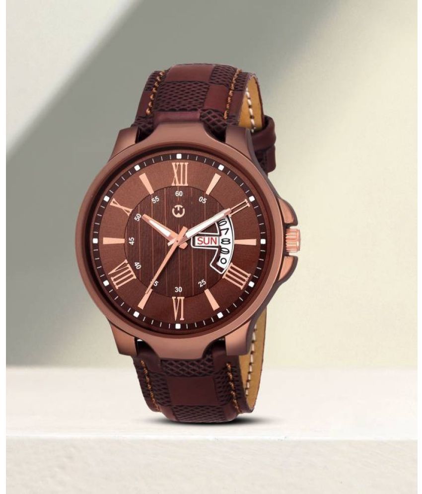     			Wizard Times Brown Leather Analog Men's Watch