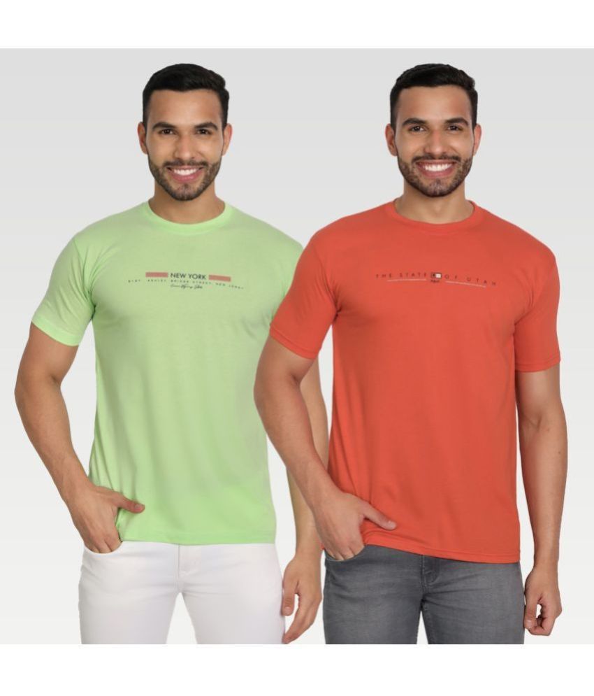     			Zeffit Cotton Blend Regular Fit Printed Half Sleeves Men's T-Shirt - Multicolor ( Pack of 2 )