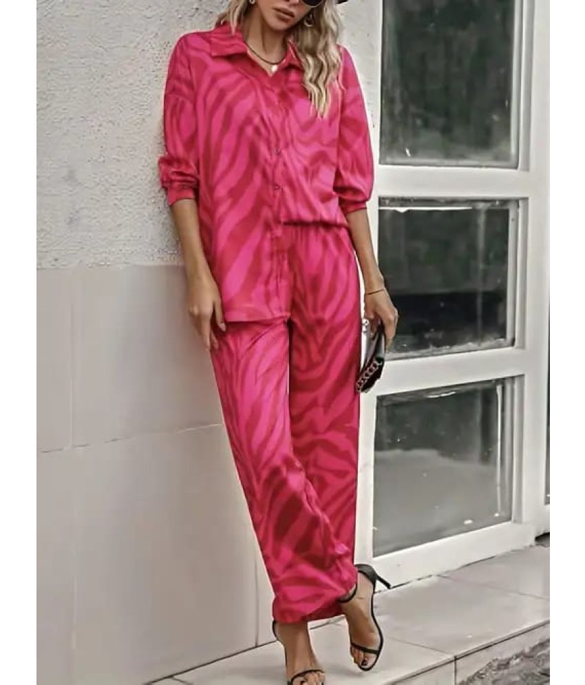     			gufrina Pink Printed Pant Top Set